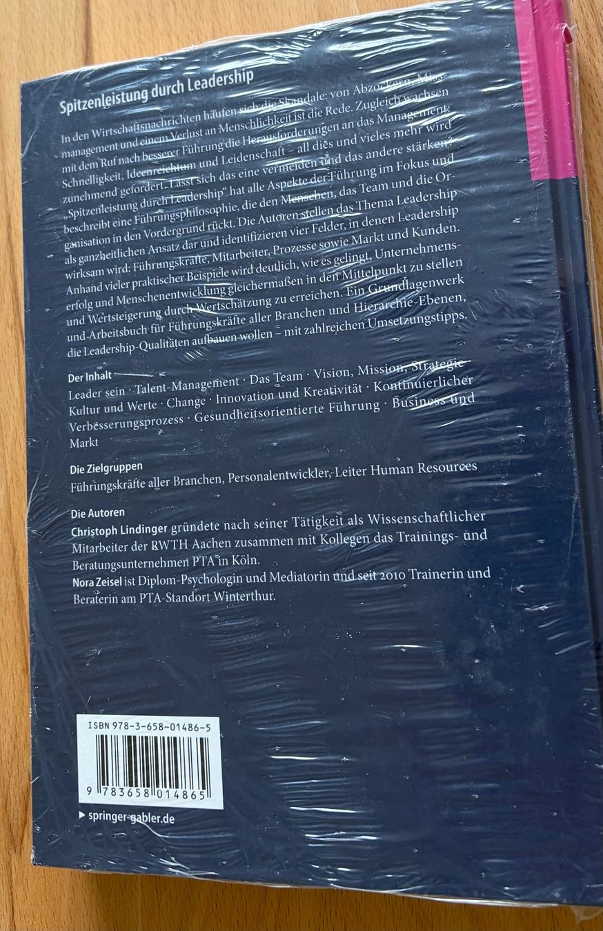 Libri: Spitzenleistung durch Leadership - Springer - originalverpac – Nuovo e nell'imballaggio originale da Zürich venduto da Verkaeuferin22 1