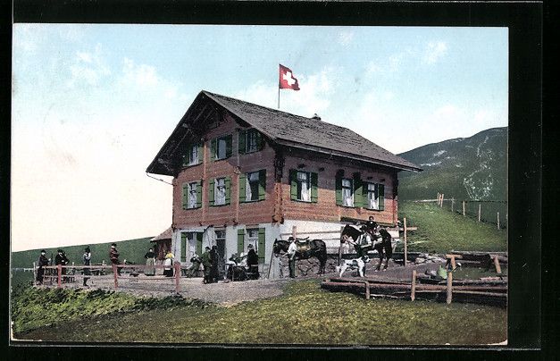 Cartoline postali: Adelboden, Hotel-Restaurant Hahnenmoos,  – Usato da Berlin venduto da bartko-reher