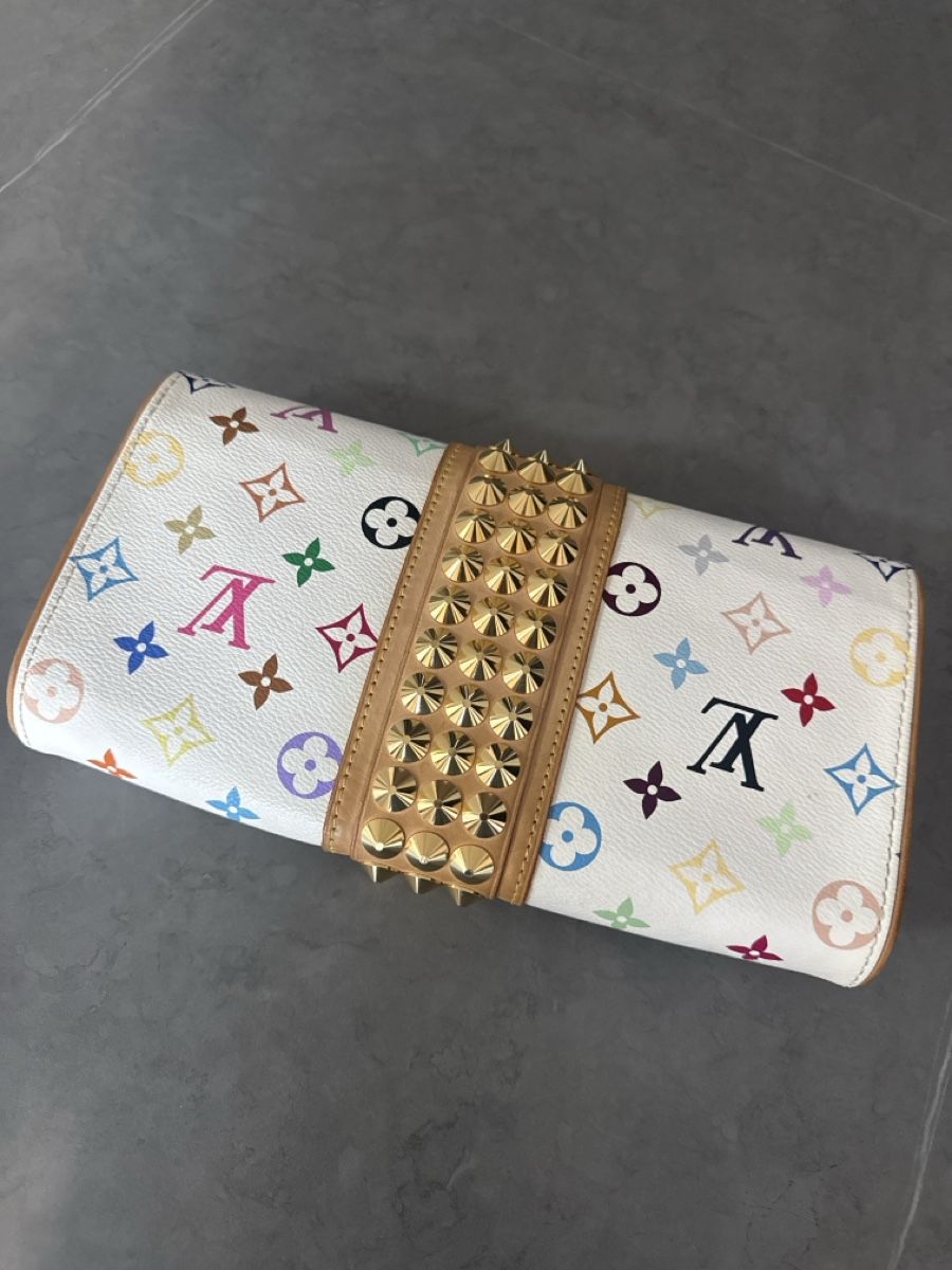 Louis Vuitton Borse da donna: Louis Vuitton Clutch Multicolore Monogram Studded White – Usato da Lugano venduto da og4_h9b8 5