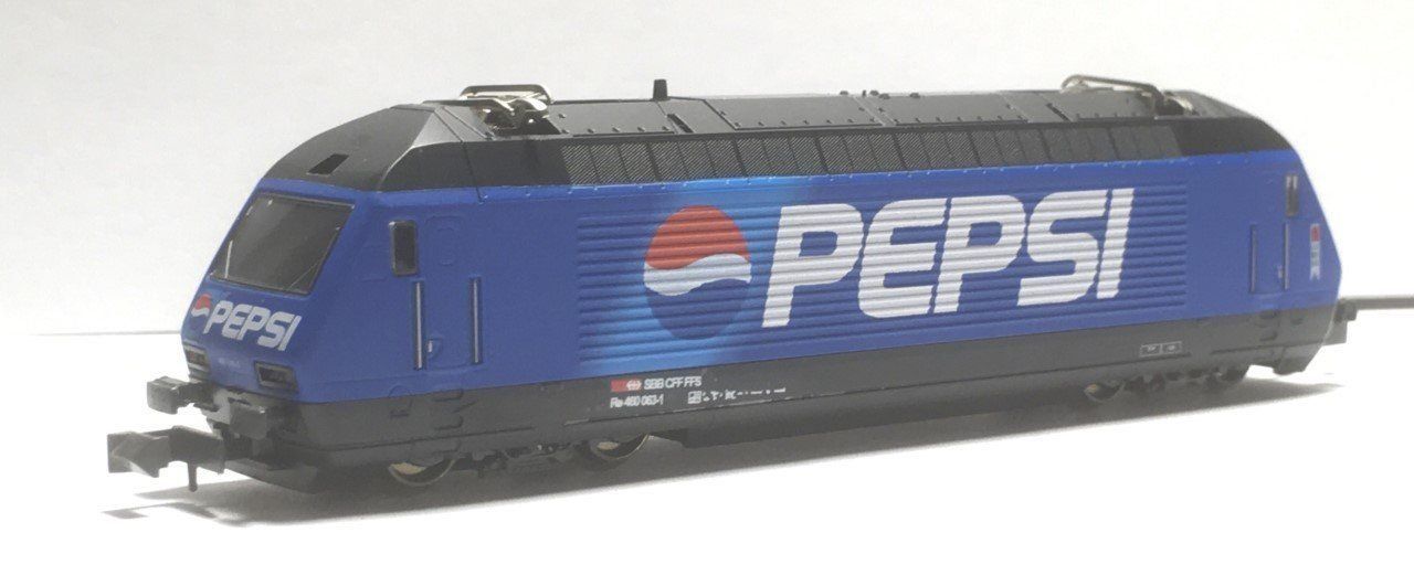 Kato Modellini di ferrovie: Kato SBB E-Lok Re 460 018 "PEPSI" spur N analog – Nuovo (secondo la descrizione) da Concise venduto da michaelgt2
