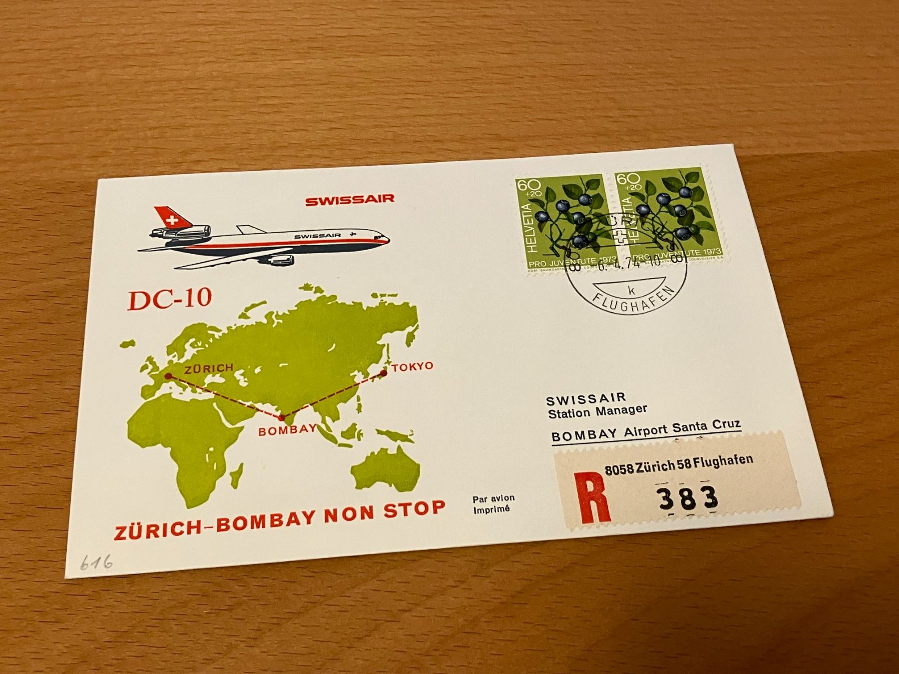 Alle Briefmarken: Swissair Einschreiben – Gebraucht aus Koblenz von mar_c2pj
