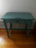 Table with drawer blue tutqouise vintage condition 80x40x74c