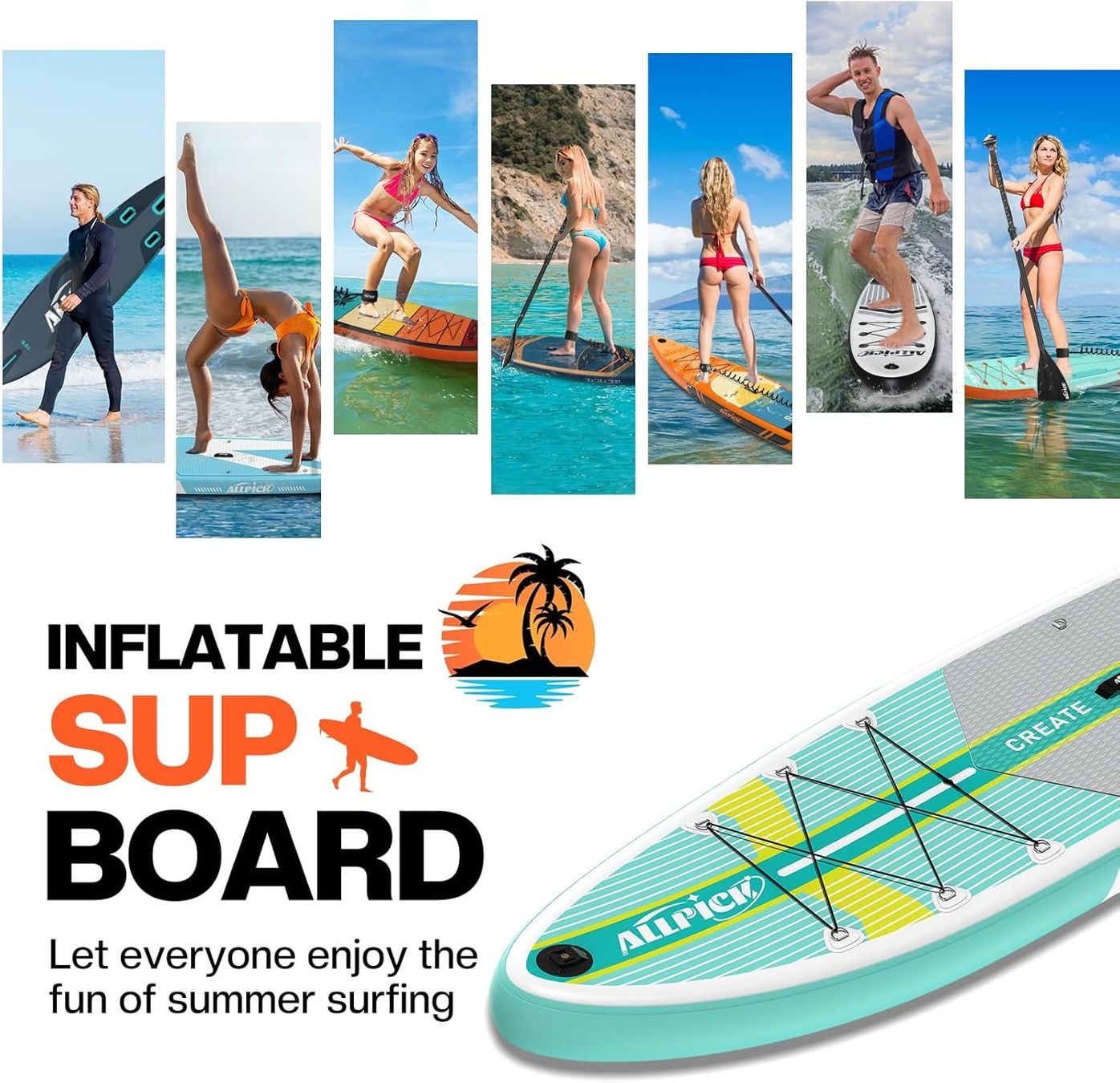 Tavole da surf e di nuoto: SUP Board 320cm aufblasbar Set Paddleboard Stand Up SUP NEU – Nuovo e nell'imballaggio originale da Wittenbach venduto da VELARO 4
