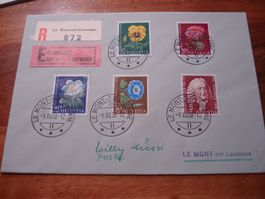 R-Eil-Brief 1958, Satz Juventute, o Le Mont sur Lausanne