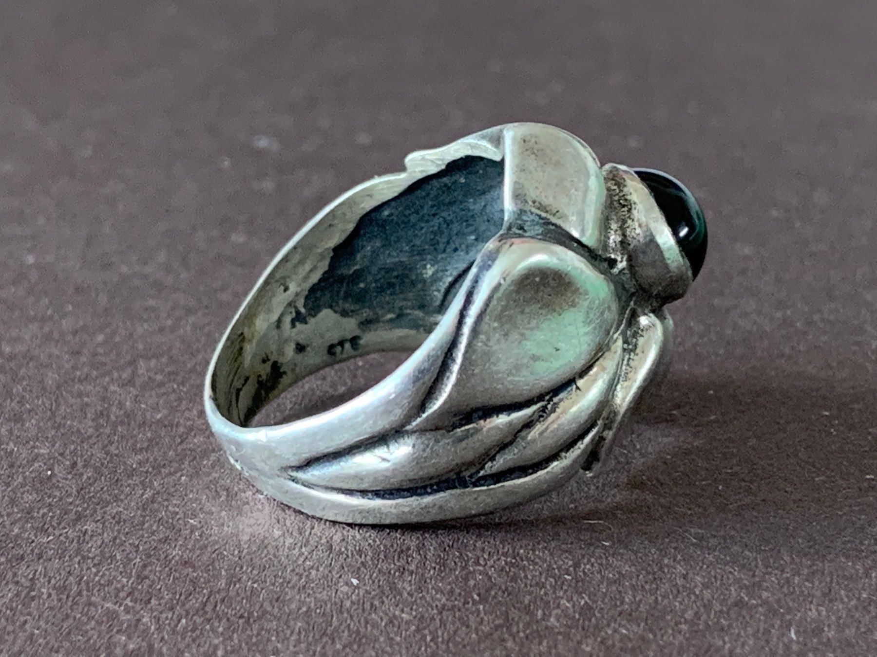 Onyx Anelli: Silberring onyx silberblume (rg 54) – Usato da Dittingen venduto da Bellevista 3