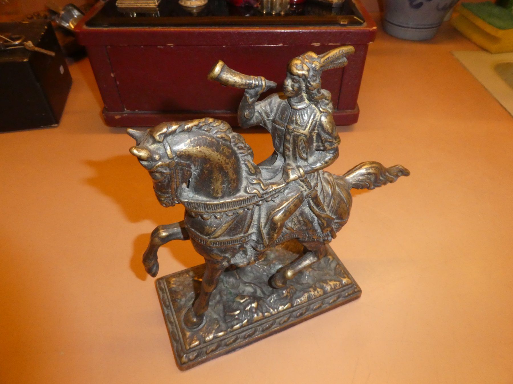 Sculture & Statue: Antiker Reiter mit Trompete, Bronze – Usato da Chur venduto da Diversico2010