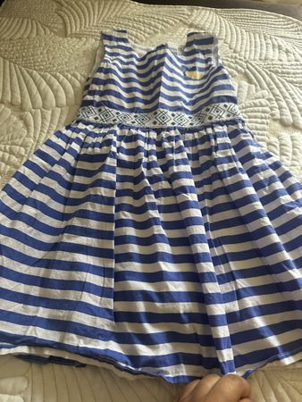 Happy Girls Summer Dress, Size 110, Blue and White ☀️