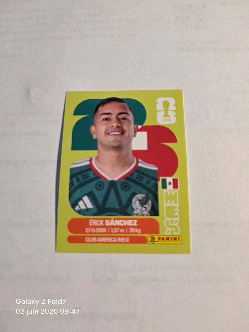 Panini Sammelbilder & Trading cards: Panini  2026 Erick Sanchez MEX 14 – Neu (gemäss Beschreibung) aus Grand-Lancy von Seo67