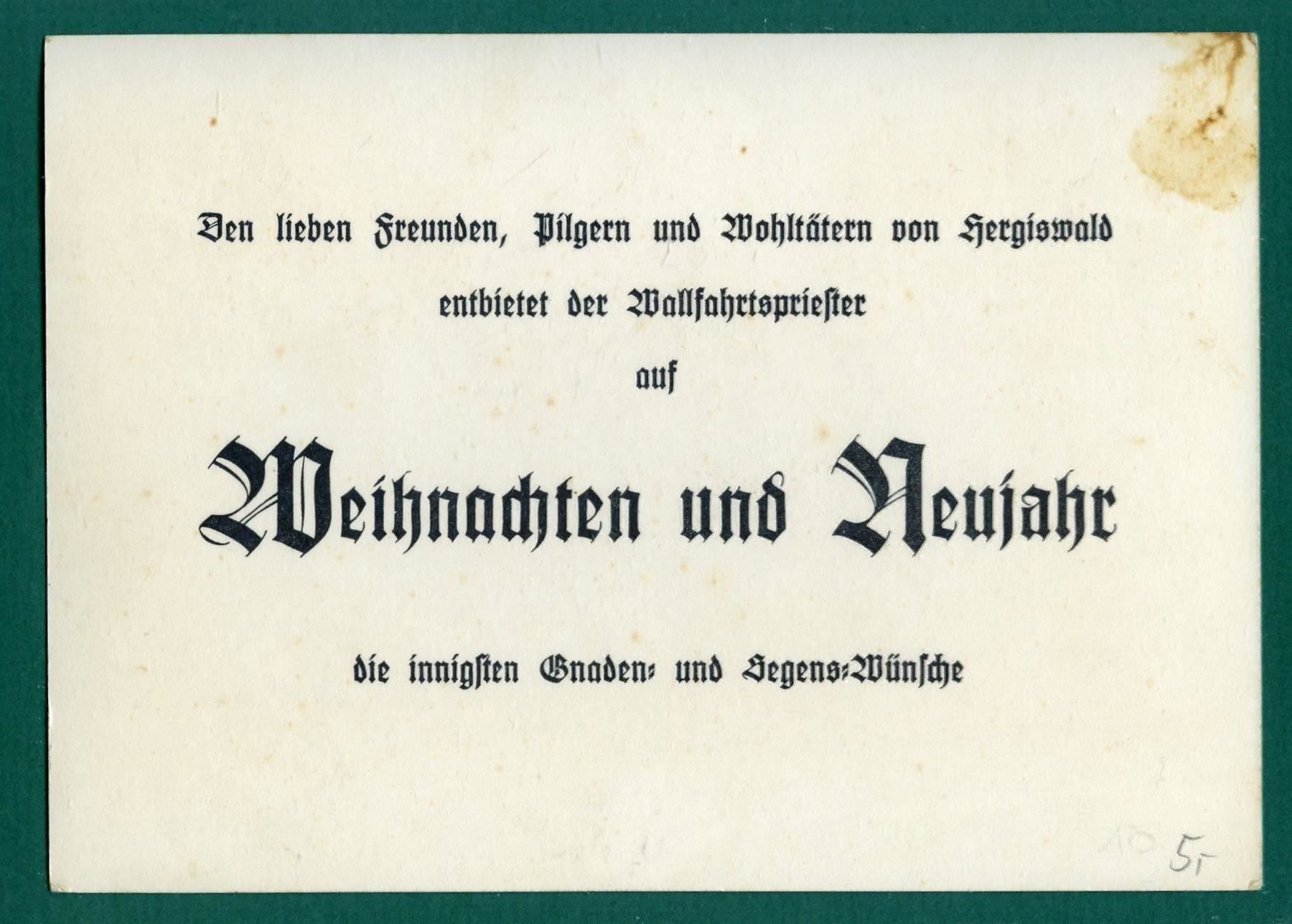 Cartoline postali: Kriens - Wallfahrtskirche Hergiswald, ungelaufen,Grossformat – Usato da Sargans venduto da Hausi1951 1