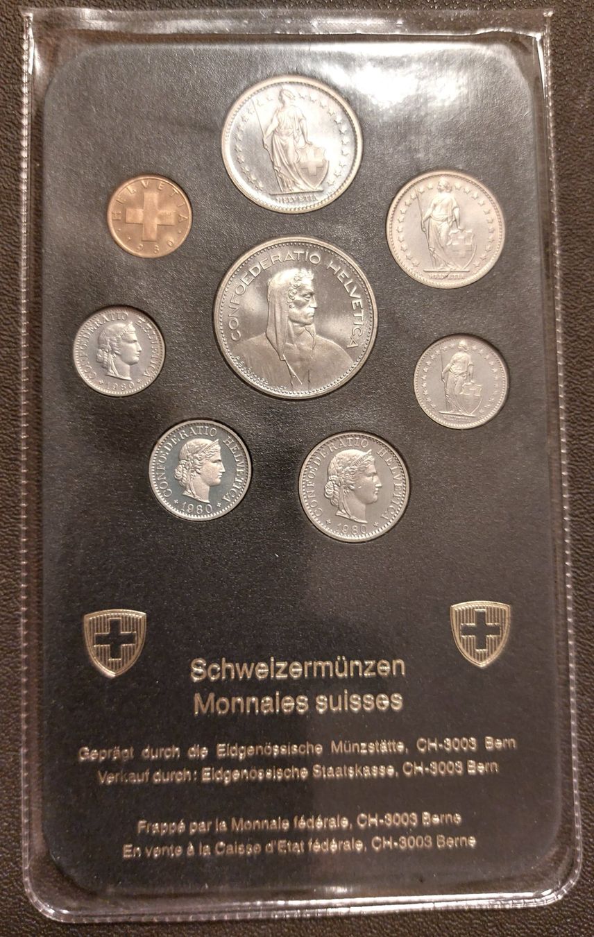 Tutti le monete: CH - Münzsatz 1980 stgl – Nuovo (secondo la descrizione) da Arch venduto da moneyswiss 1