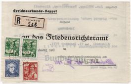 seltene Pro Juventute Frankatur auf Gerichtsurkunde-Doppel