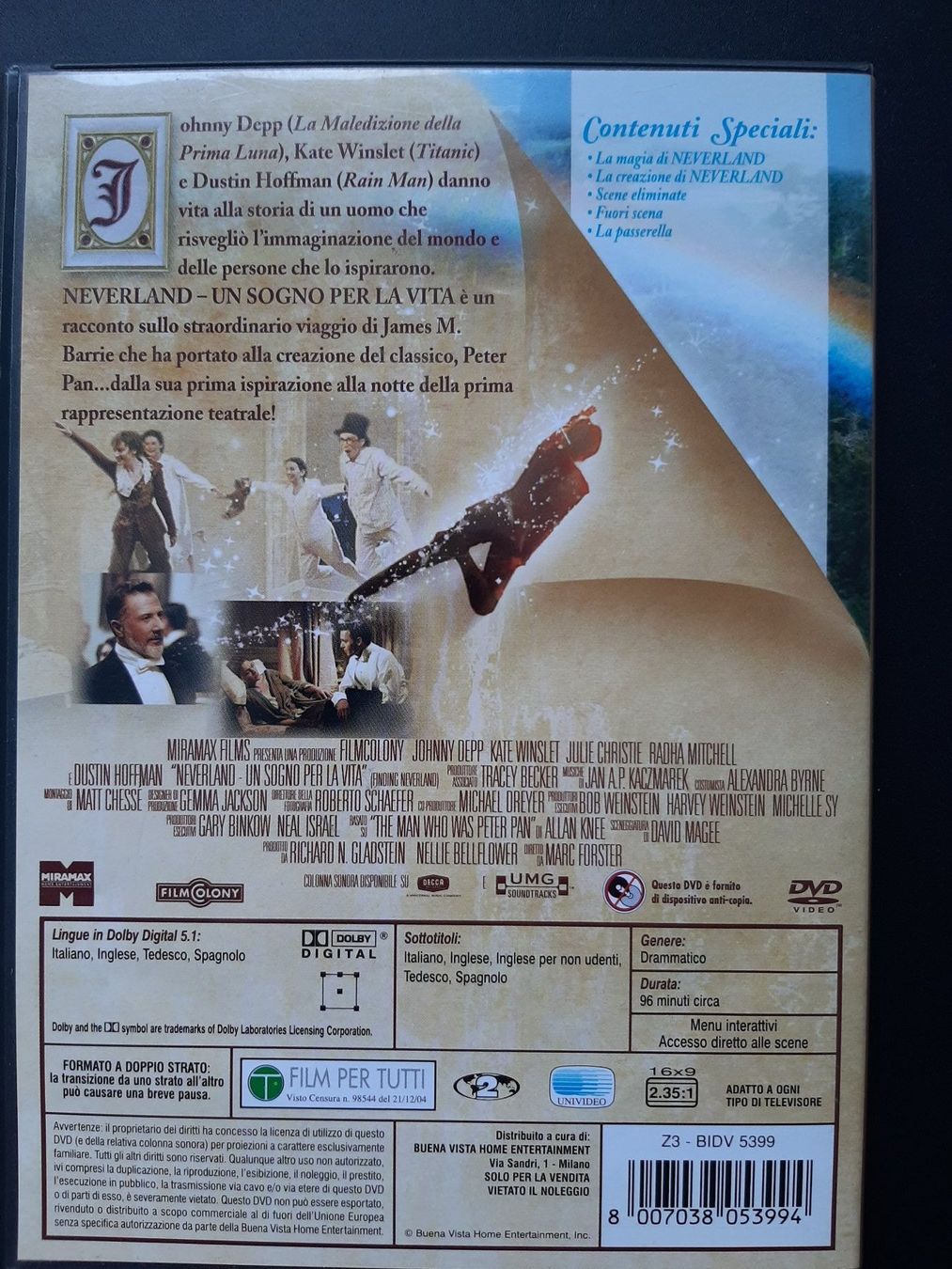 Tutti i DVDs: DVD "Neverland" mit Kate Winslet und Johnny Depp – Usato da Basel venduto da DavidAusBasel 1