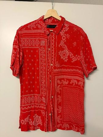 ALLSAINTS Kurzarmhemd, rot Bandana/Paisley Print, Gr. M