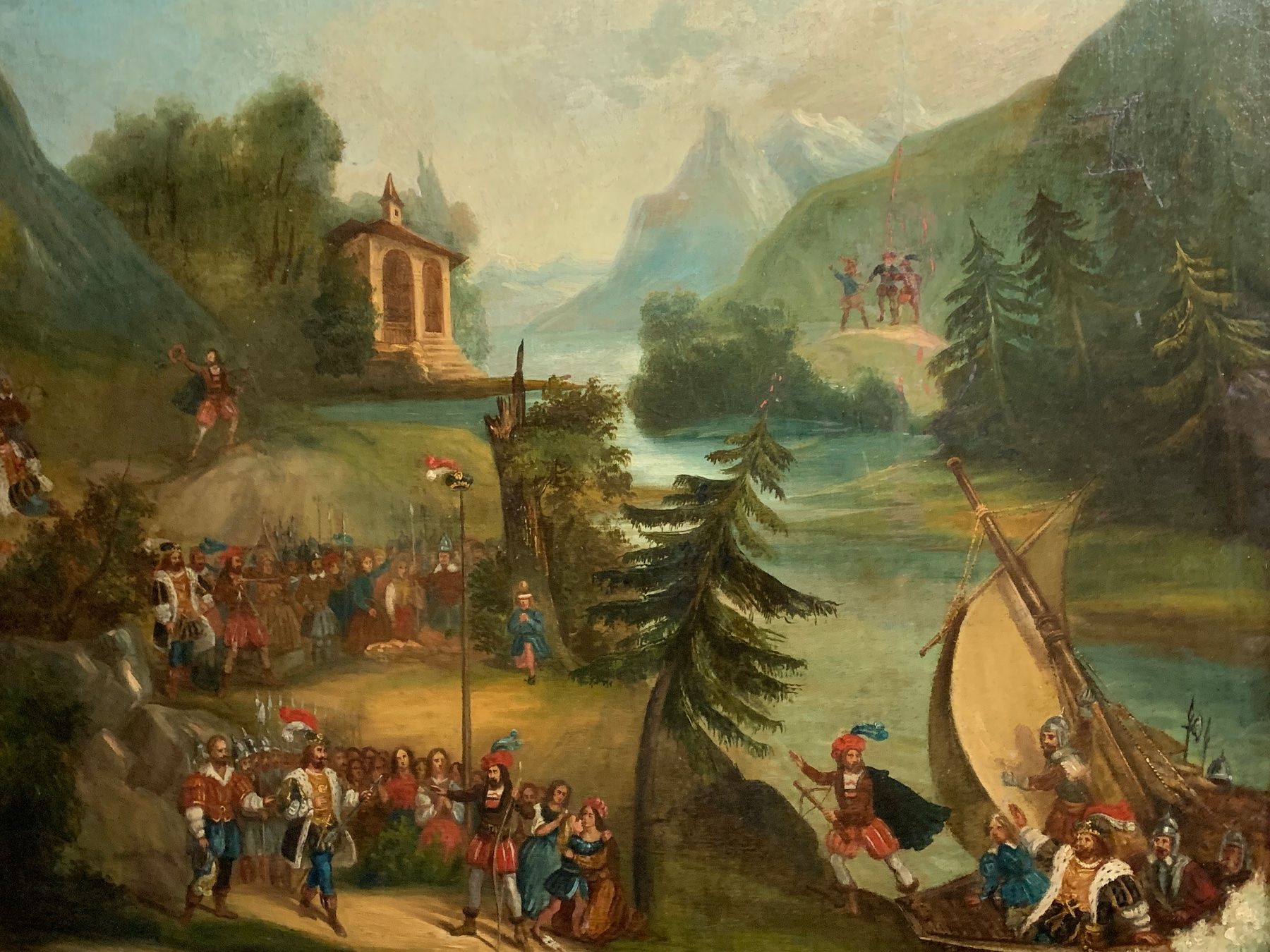 Dipinti: Wilhelm Tell schweizer Schule 19. Jh – Usato da Wolfhalden venduto da SecondAntique 1