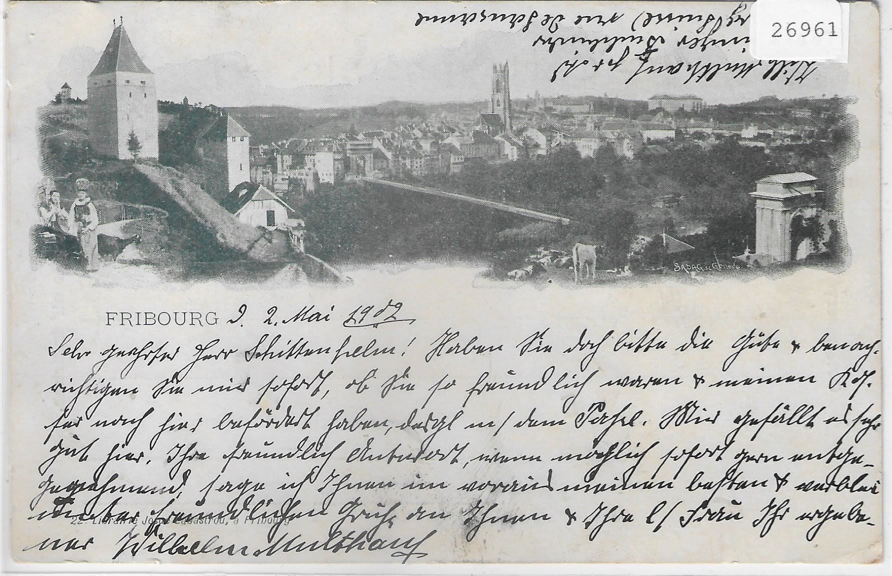 Cartes postales: Fribourg - Vue generale – D'occasion à Ettingen par Kartenplanet