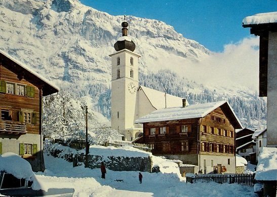 Ansichtskarten: FLIMS Dorfpartie mit Flimserstein – Gebraucht aus Jona von philajona