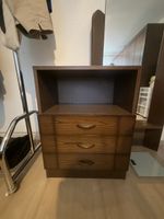 Kommode mit Spiegel Vintage Holz dunkel 3 Schubladen