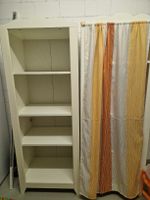 Regal weiss mit Vorhang, guter Zustand, Holzoptik
