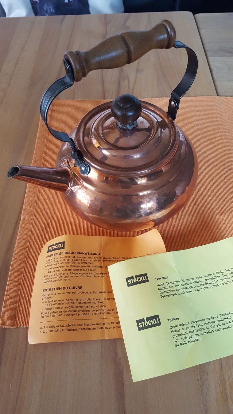 Teiere: Stöckli Kupfer Teekrug, Teekanne – Usato da Krattigen venduto da Winnie12
