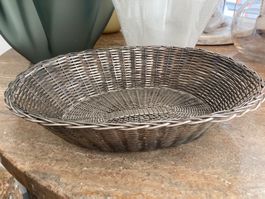 BROTKORB VERSILBERT GEFLOCHTEN, 80er J., 26 x 19 cm