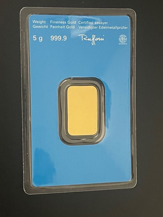 Metalli preziosi: Goldbarren 5 g Kantonal Bank – Nuovo e nell'imballaggio originale da Untersiggenthal venduto da byiggy 1