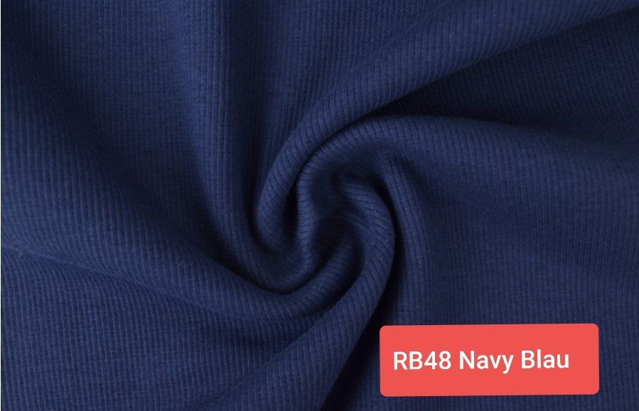 Stoffe: Rib Bündchen Navy Blau – Neu und originalverpackt aus Steg im Tösstal von J.Kreisl