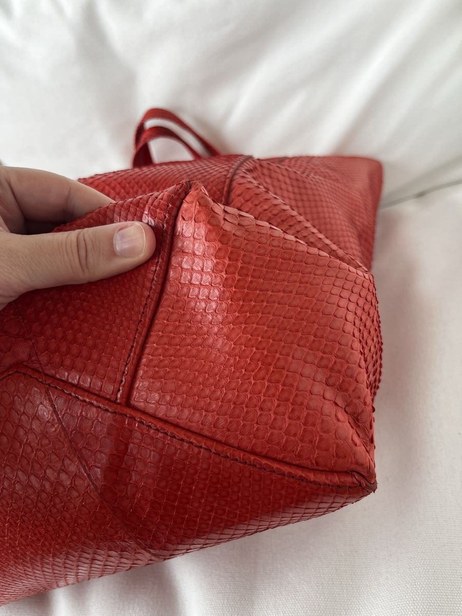 Celine Borse da donna: Céline „Cabas“ Python rot – Usato da Olten venduto da hahnice99 5