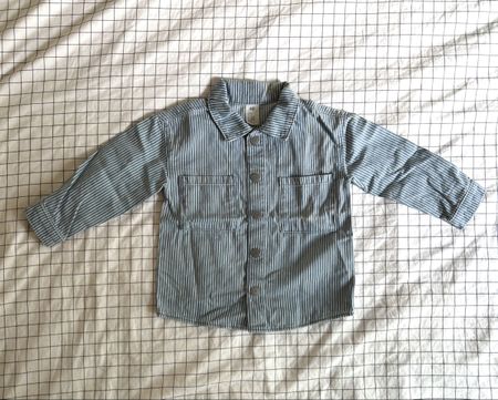 Striped blue denim baby jacket 92 cm 
