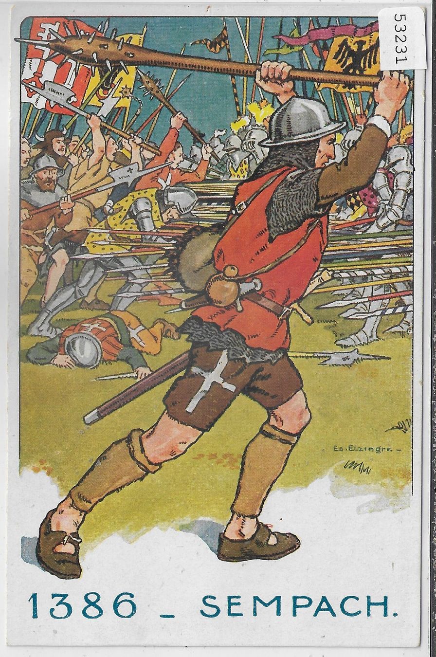 Cartoline postali: 1386 Schlacht von Sempach – Usato da Ettingen venduto da Kartenplanet