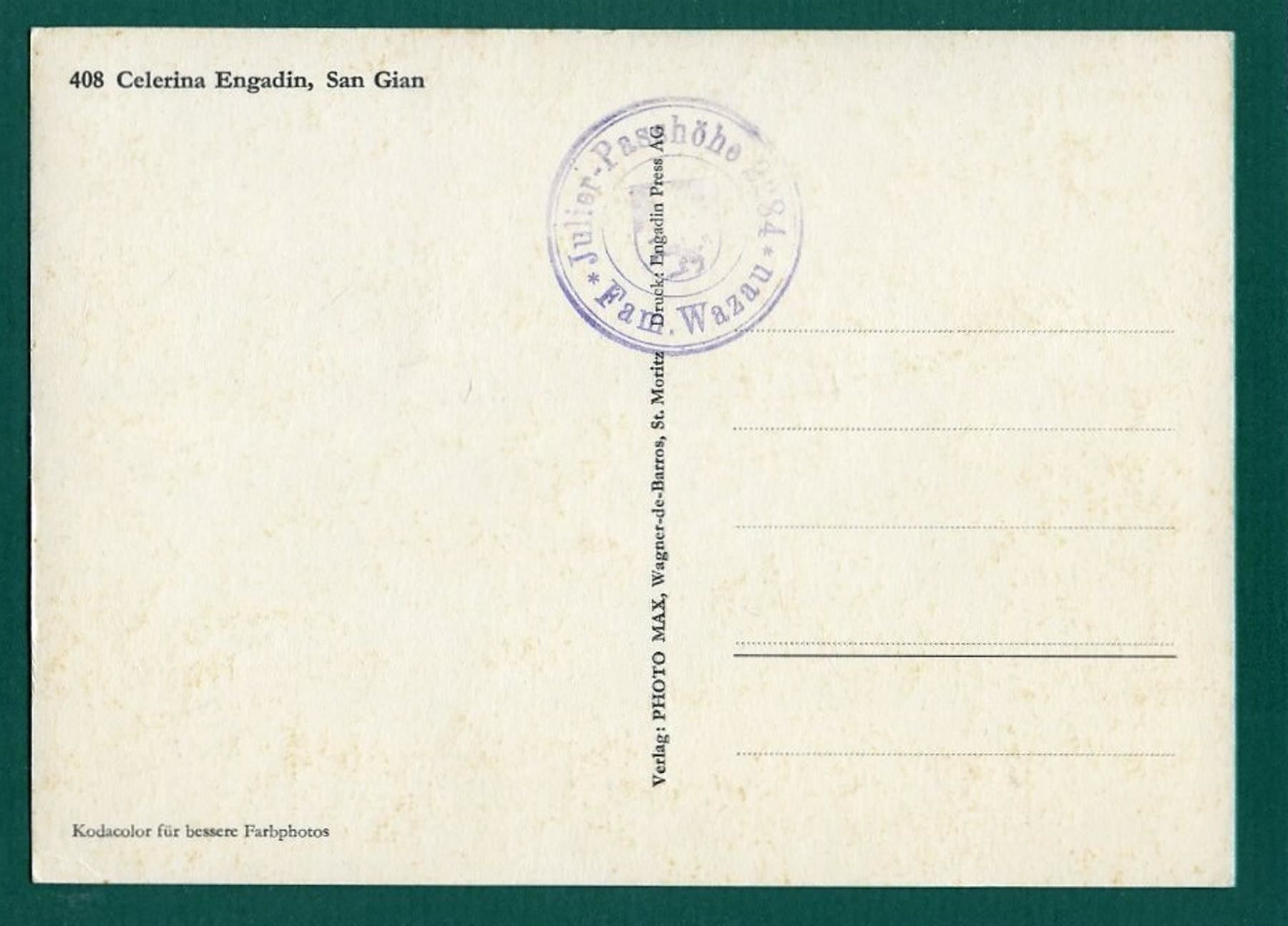Cartoline postali: Celerina im Engadin, San Gian, ungelaufen, Grossformat – Usato da Sargans venduto da Hausi1951 1