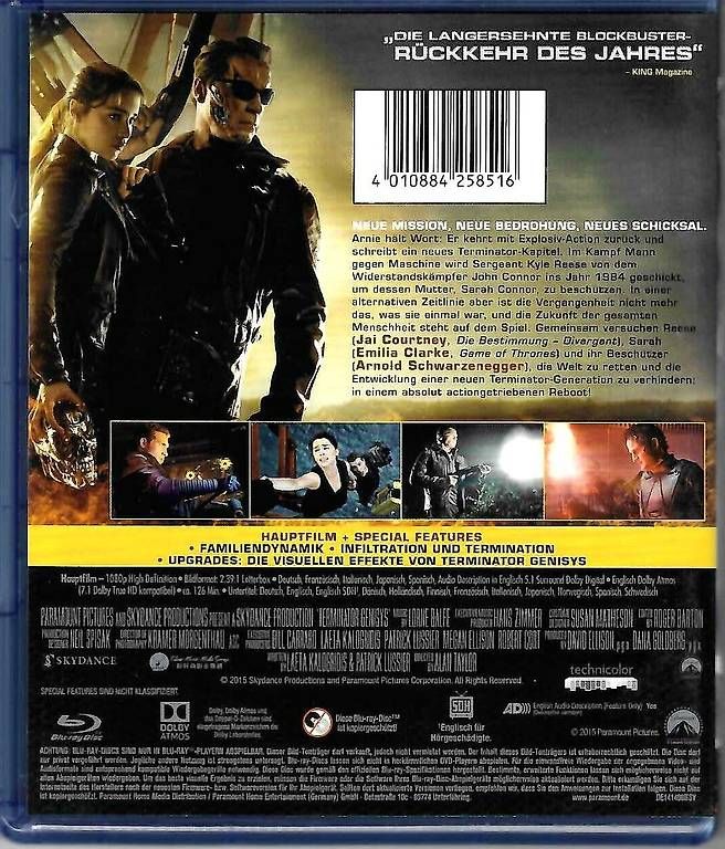 Tutti i DVDs: Terminator: Genisys - Blu-ray Film – Usato da Dörflingen venduto da Super-Bob 1