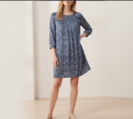 Robe Cyrillus en soie motif bleu taille 38 