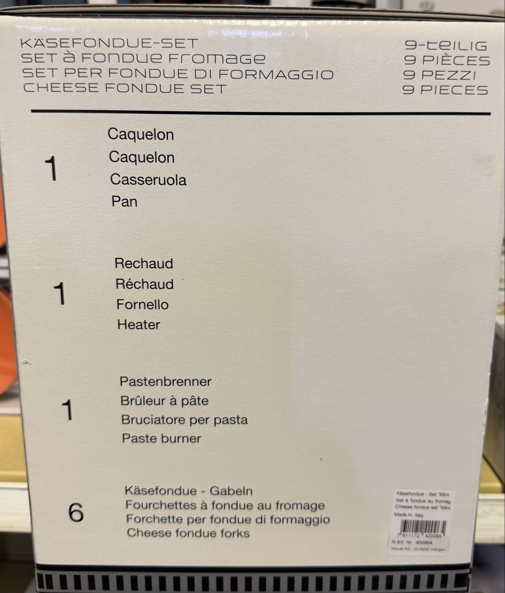 Elettrodomestici da cucina: Käsefondue-Set 9-teilig neu im Karton – Nuovo e nell'imballaggio originale da Interlaken venduto da Skandalpreis 2
