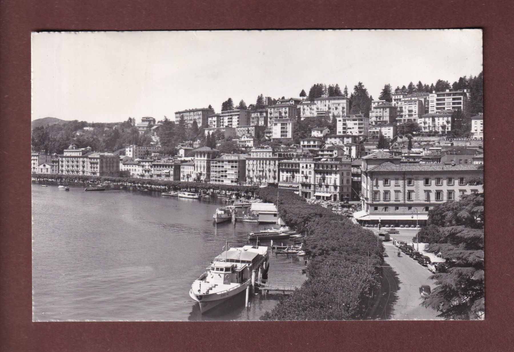 Cartoline postali: LUGANO - Lungolago - 1958 – Usato da Pully venduto da nicecards-shop