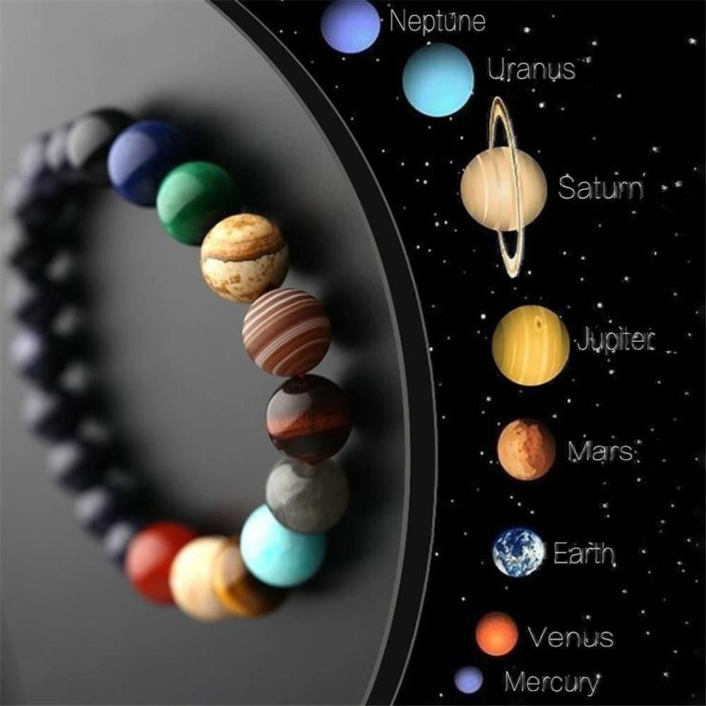 Armbänder & -reifen: Naturstein Armband 8 Planeten – Neu und originalverpackt aus Gurmels von Swisspod