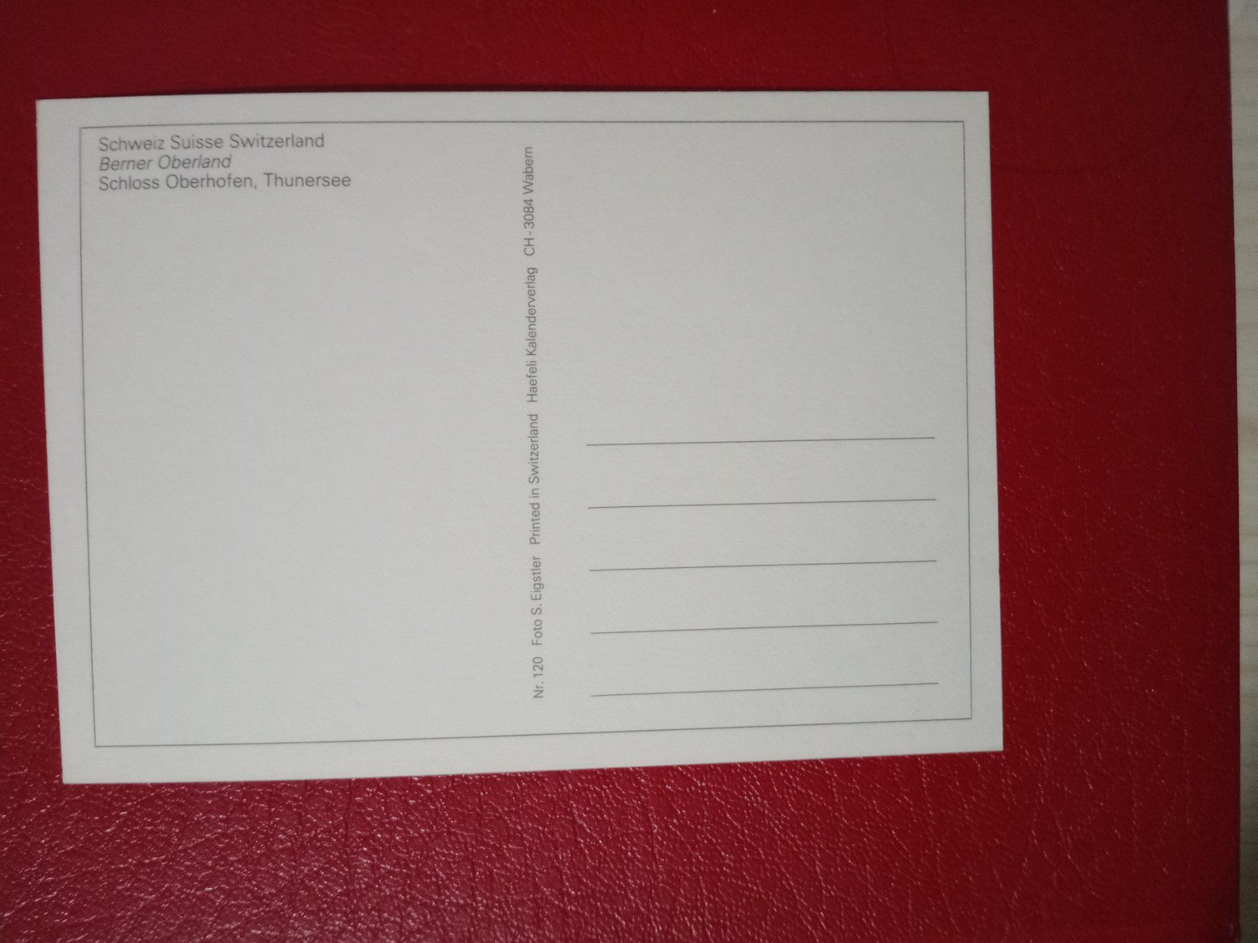 Cartoline postali: Schloss Oberhofen Bern am Thunersee – Usato da Küttigen venduto da Melisch1000 1