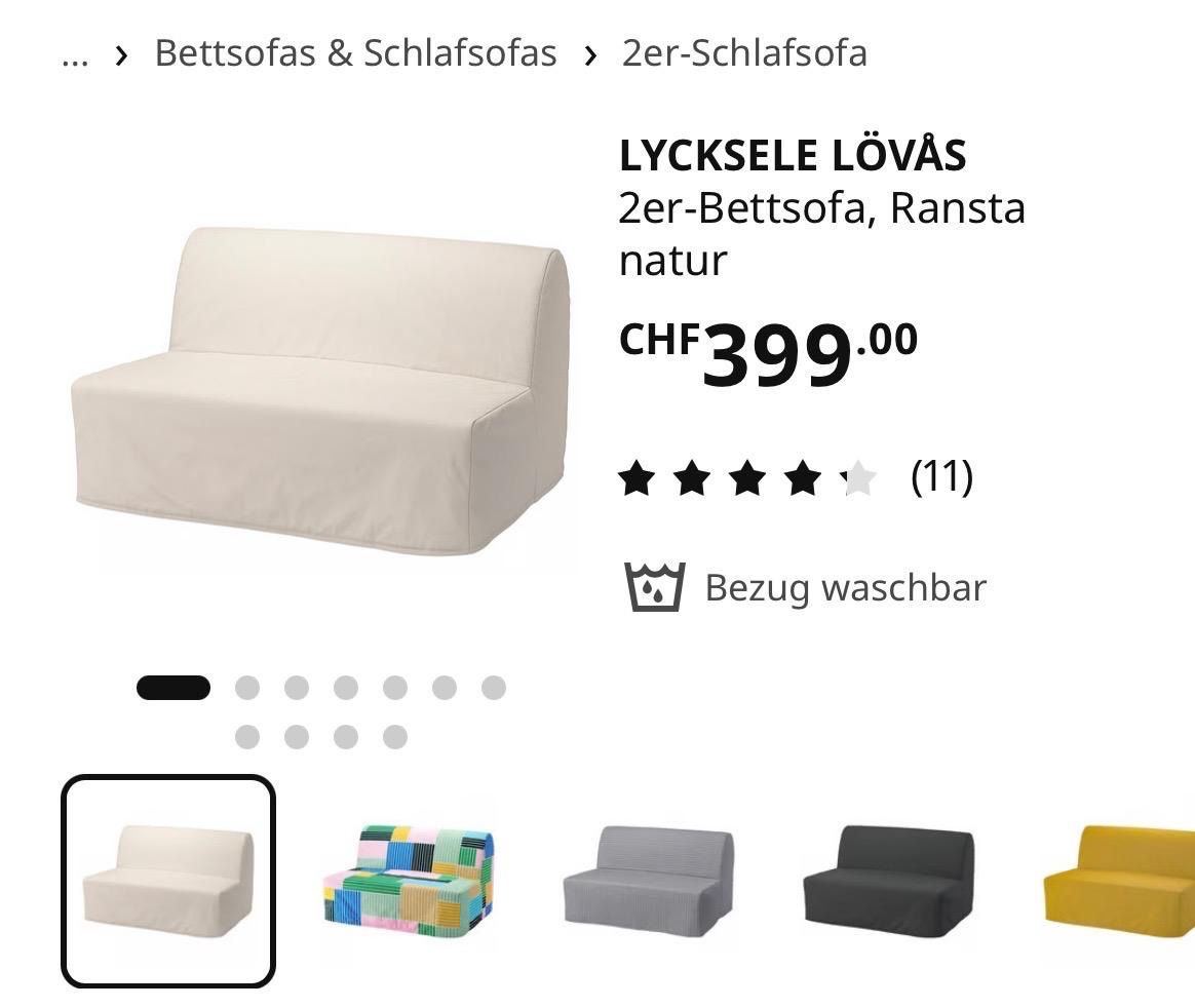 Sofas: IKEA 2-seater sofa bed, Ransta natur – D'occasion à Zürich par con_9yf2 1