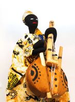 poupée musicien kora Afrique Mali Sénégal 30 cm folklore