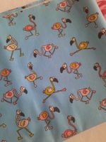 100% Baumwollstoff mit witzigen Flamingos,  100 x160 cm