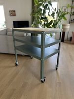 Servierwagen Metall/Holz in grün/grau 85x55cm guter Zustand