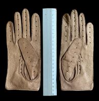 Gants en cuir beige, taille s-m