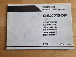 Suzuki GSX750F Ersatzteilkatalog, 1993-6, Top Zustand!