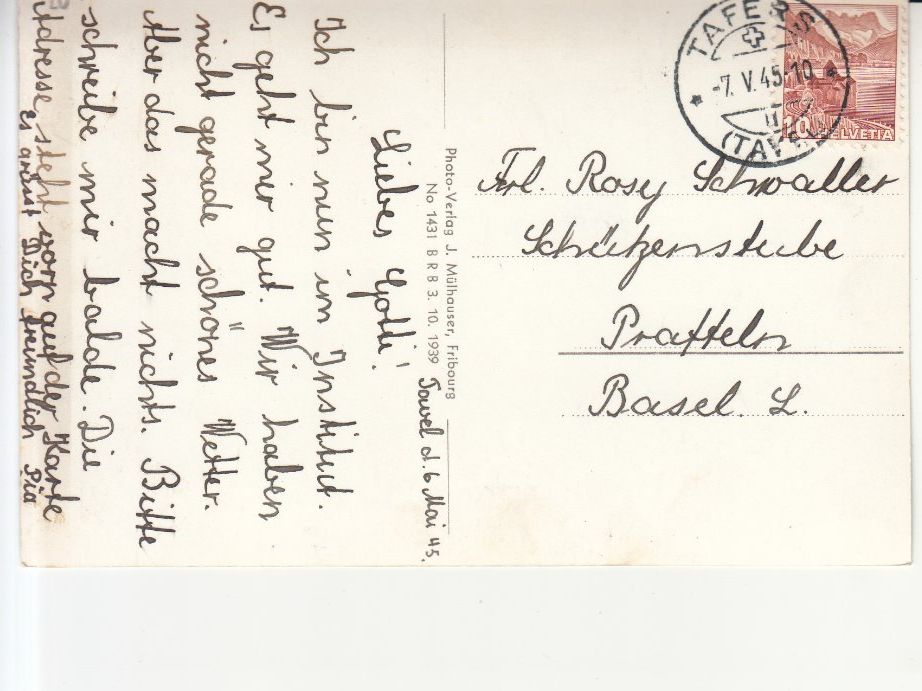 Ansichtskarten: Tavel St. Vincent 1945 – Gebraucht aus Bürglen TG von StampGraf 1