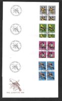 4 FDC Pro Juventute 1969 Serie Viererblöcke ET 1.12.1969