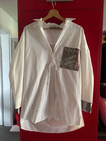 Chemise blanche Zara Basic taille S va aussi M / coton