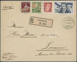 1927 - Pro Juventute - R Satzbrief - Latterbach - Erlenbach