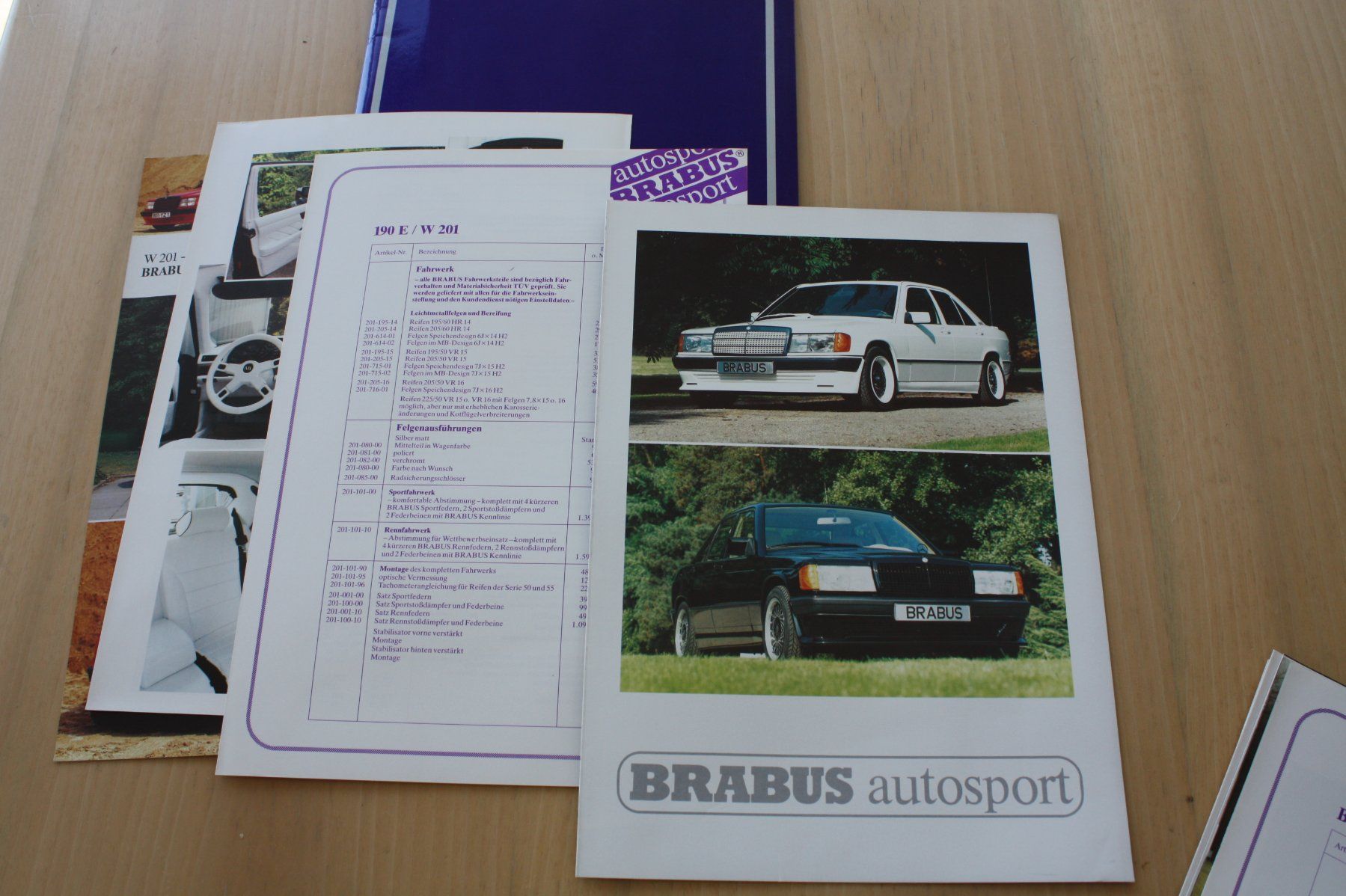 Brabus Documenti: BRABUS Prospektmappe mit Preislisten Tuning 8/1984 – Usato da Wikon venduto da erwin400 3