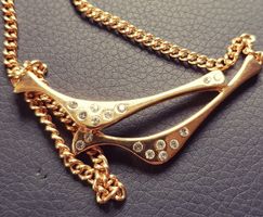 Halskette vergoldet mit Strass