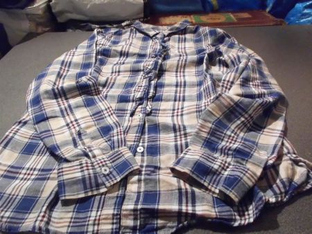 Bluse ca. Grösse S,  blau/braun/weiss kariert