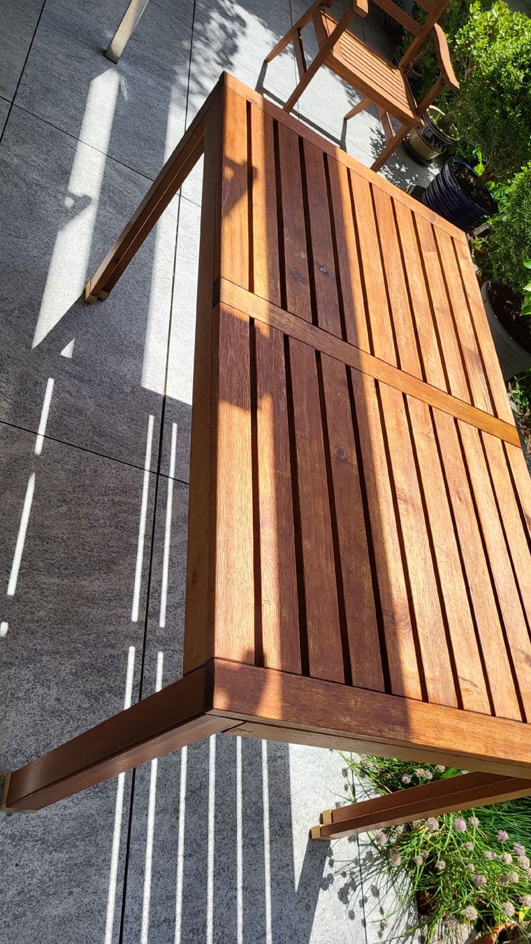 Set di tavolo e panche: Gartentisch und 4 Stühle Teakholz – Usato da Muttenz venduto da Igma 4